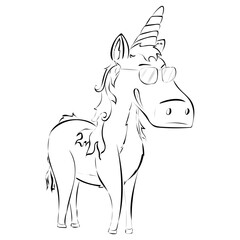 Einhorn mit Sonnenbrille