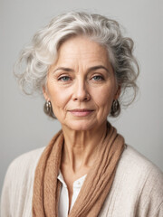 Fototapeta premium Close-up portrait of gorgeous senior lady. Highly detailed image