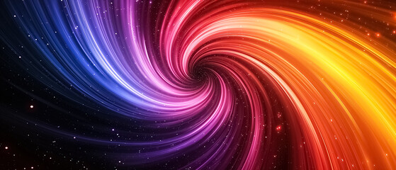 Abstract background with colorful swirl circle spiral glow line, feel is galaxy, background ultra wide 21:9 wallpaper cover banner - obrazy, fototapety, plakaty