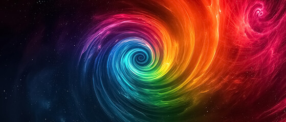 Abstract background with colorful swirl circle spiral glow line, feel is galaxy, background ultra wide 21:9