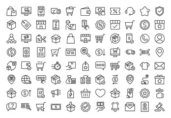 E-commerce line icons set. Vector line icons.