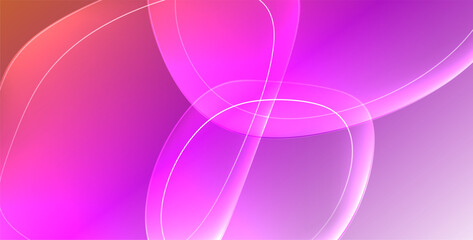 Colorful transparent flowing fluid shapes with glow effect geometric background. Wavy lines round forms. Vector illustration For Wallpaper, Banner, Background, Card, Book Illustration, landing page