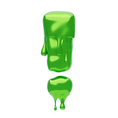 Exclamation Sign Symbol 3D Shape Slime Text. 3d illustration, 3d element, 3d rendering. 3d visualization isolated on a transparent background