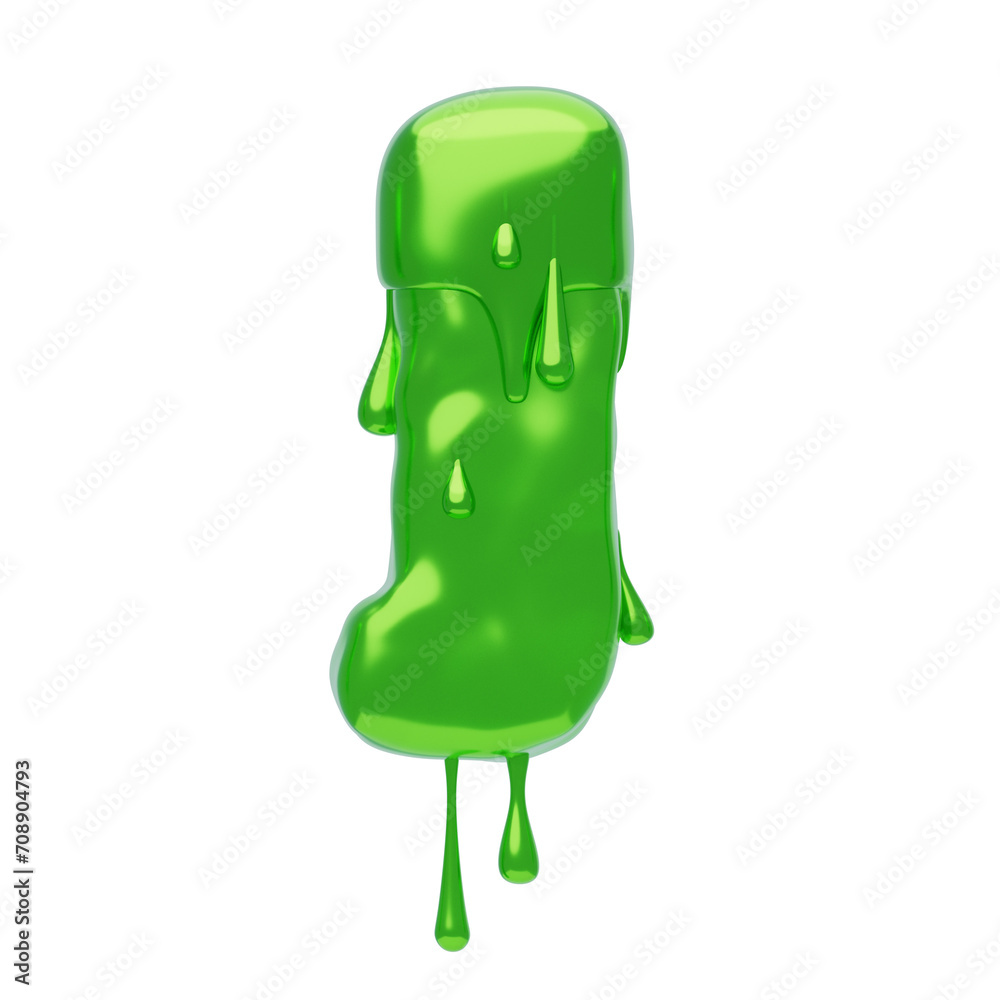 Poster j letter 3d shape slime text. 3d illustration, 3d element, 3d rendering. 3d visualization isolated o