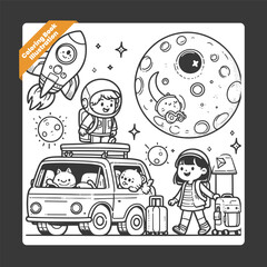 children illustration for drawing book