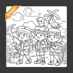 children illustration for drawing book