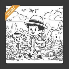 children illustration for drawing book