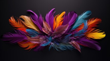 Fototapeta na wymiar Colorful feather background.. Generative AI