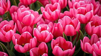 Obraz premium Hot pink tulips.. Generative AI
