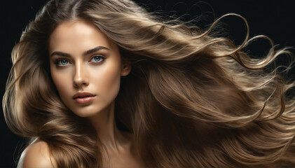 a beautiful woman with amazing flowing hair