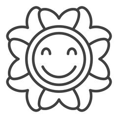 Groovy Flower vector outline minimal icon or symbol