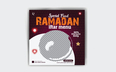 ramadan food iftar social media post design template