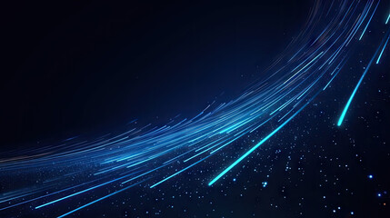 futuristic abstract blue neon light motion  technology digital concept, Digital Wave Abstract Technology Concept with Data Flow and Coding, Information Technology Connection, Cyberspace