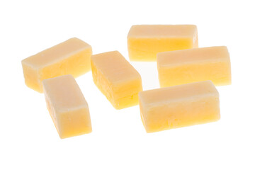 pieces of cheese isolated