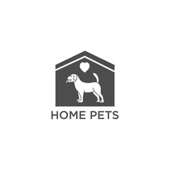 Home dog pet care logo