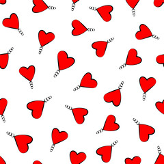 Cute Valentine Hearts Seamless Pattern.