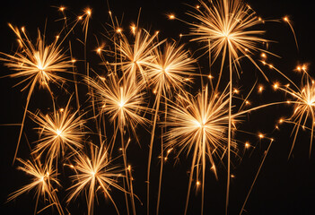 sparklers on a black background - for new years eve and more