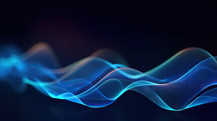 Abstract dynamic wave background. futuristic 
 waves of particles and dots. wave technology background with blue light, digital wave effect, corporate concept. Cyberspace of future.Science  innovation