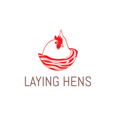 Egg laying chicken logo vector. Simple and modern. Very suitable for any industry, especially related to logos.