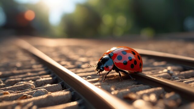 ladybug on a wooden background