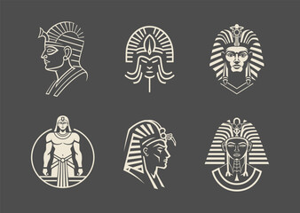 Egypt god logo design vector illustration - obrazy, fototapety, plakaty