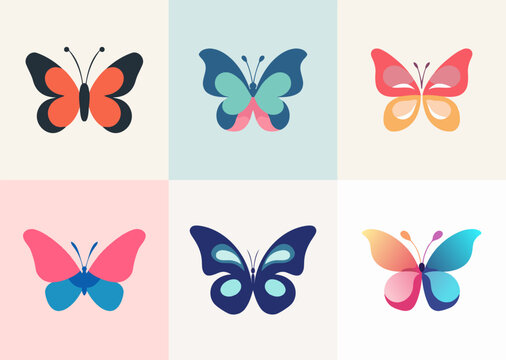 Cute butterfly logo design vector illustration