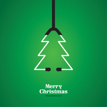 Stethoscope Christmas Tree - Hospital - Healthcare -Merry Christmas - Minimal Illustration 