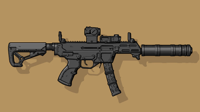 Riffle pistol gun with tuning illustration