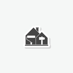  Repairs in the house icon sticker isolated on gray background