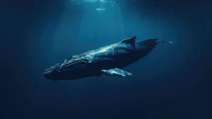 Foto op Plexiglas Whale Submarine in the Underwater World © wai