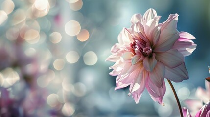  a close up of a pink flower on a blurry background with a blurry boke of lights in the background and a blurry image in the foreground.