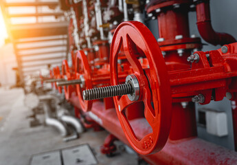 Header pipes valve zone and fire alarm control system at industrial plants