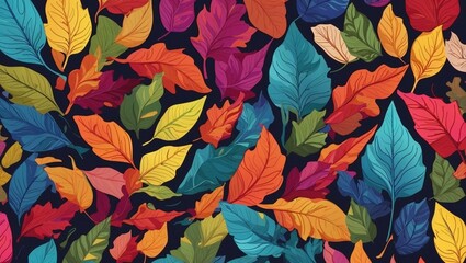 pretty colorful leaf patern illustration made by AI generative made by AI generative