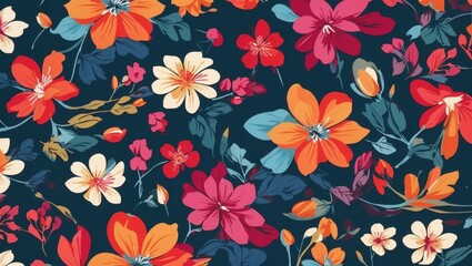 beautiful colorful flower patern illustration made by AI generative
