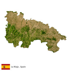 Obraz premium La Rioja, Autonomous Community of Spain Topographic Map (EPS)