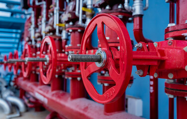Header pipes valve zone and fire alarm control system at industrial plants