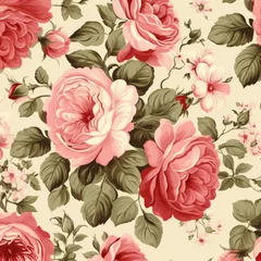 Möbelaufkleber Floral pink rose design illustration. © Twomeows_AS