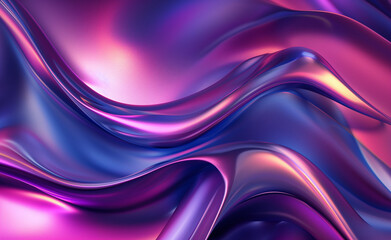 Obraz premium Abstract fluid 3D render iridescent modern retro futuristic dynamic wave