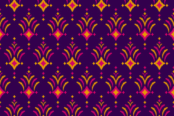 Motif beautiful ethnic Ikat art. Ethnic seamless pattern. Aztec geometric art ornament print. American, Mexican style. Design for background, wallpaper, fabric, clothing, carpet, batik, embroidery.