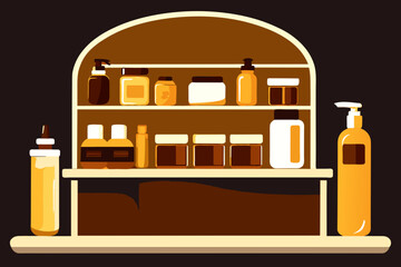 Handmade soap and lotion store. vektor illustation