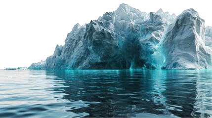 Majestic Isolated Iceberg Isolated on Transparent or White Background, PNG - obrazy, fototapety, plakaty