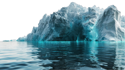 Majestic Isolated Iceberg Isolated on Transparent or White Background, PNG