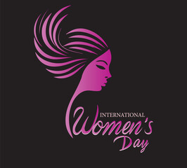 abstract woman's face poster, International Women's Day Vector illustration design