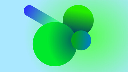 Blue green overlay geometric shape frame over bright gradient backgroun