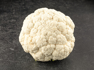 Fresh raw cauliflower vegetable on grey background