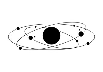 Black solar system planet stars science icon vector design