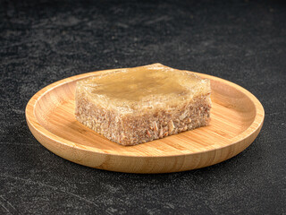 Portion of russian jellied meat appetizer aspic kholodets