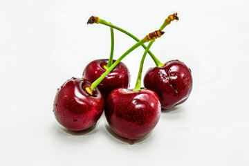 cherry fruit studio white background
