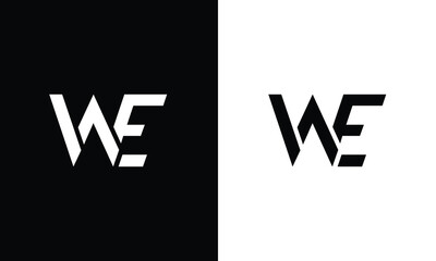 EW WE abstract vector logo monogram template