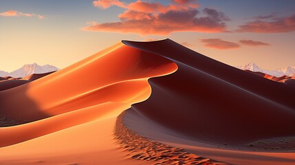 Minimalism Sahara Sand Dune illusrtration generated with AI - 708929944